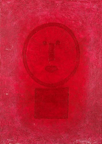 Appraisal: Rufino Tamayo Mexican - Cara en Rojo P Mixograph printed