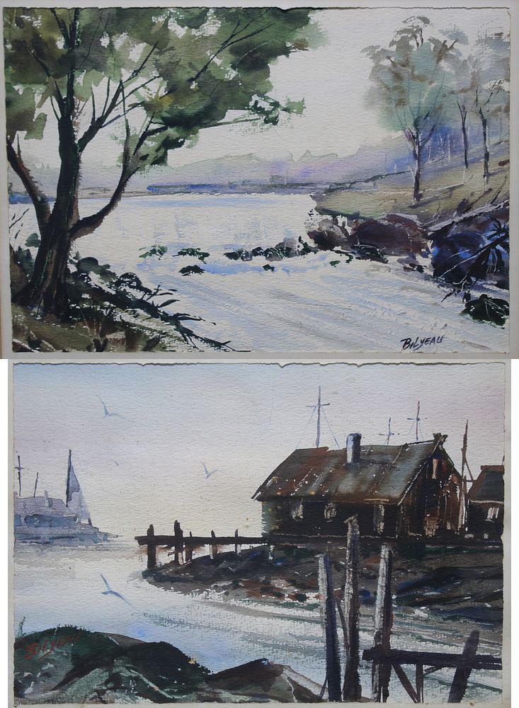 Appraisal: Wally Bilyeau American th C Watercolors Wally Bilyeau American th