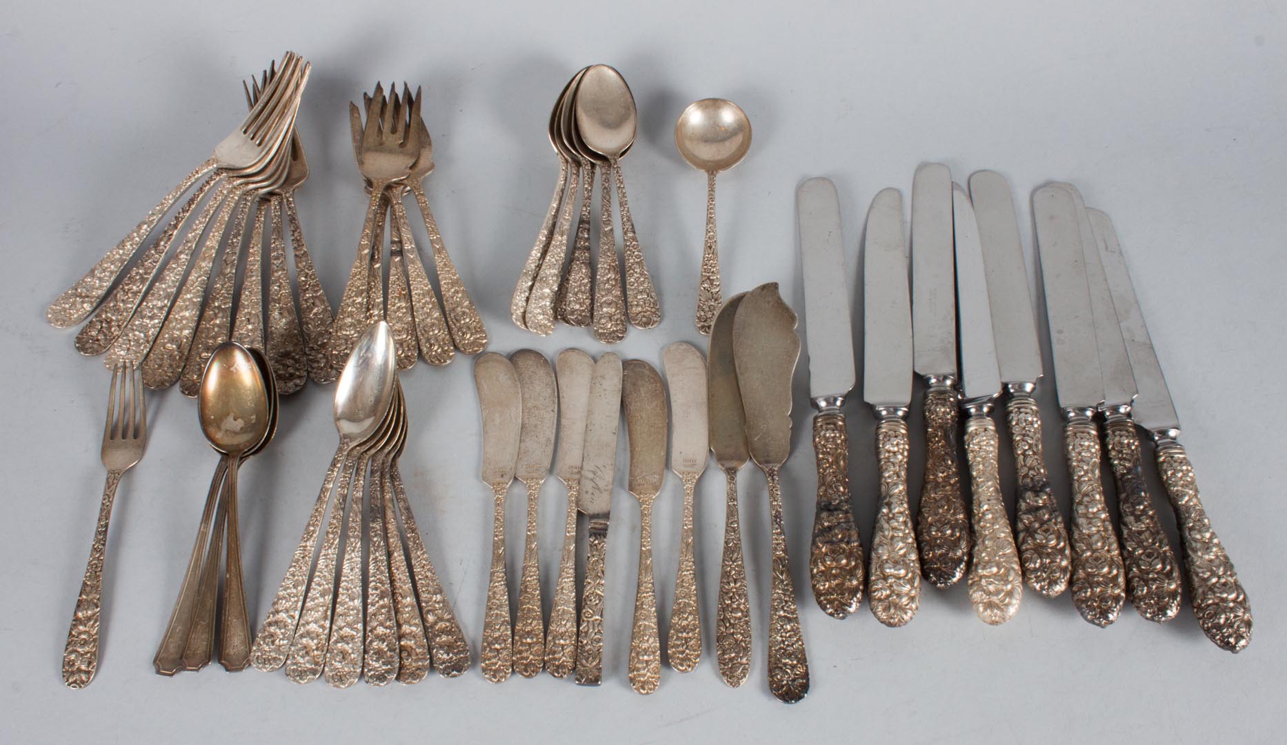 Appraisal: Stieff Rose sterling silver partial flatware set comprising pieces including