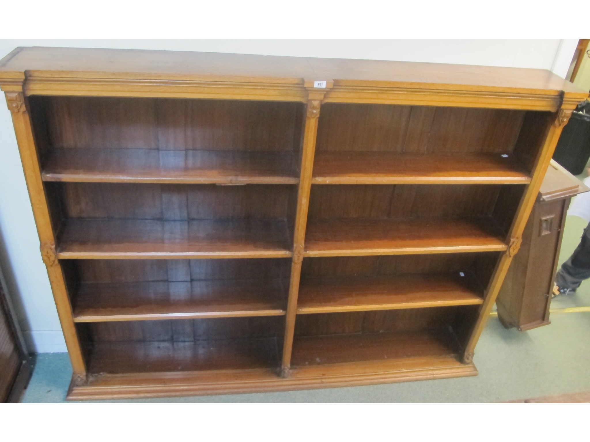 Appraisal: A Victorian oak open bookcase