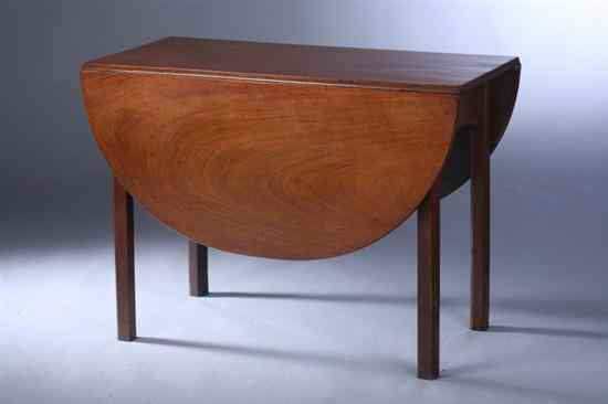 Appraisal: ENGLISH CHIPPENDALE MAHOGANY DROP-LEAF TABLE Demilune leaves straight square legs