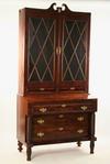 Appraisal: SECRETARY - Federal period mahogany secretary with broken arch pediment