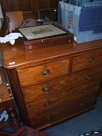 Appraisal: A Victorian mahogany chest of two short and three long