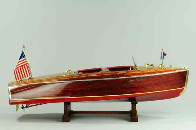 Appraisal: SCALE MODEL OF CHRIS CRAFT RUNABOUT Wooden model of a