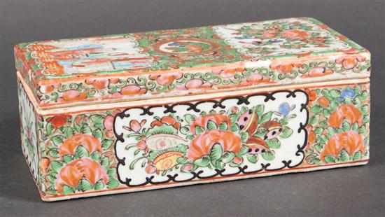 Appraisal: Chinese Export Rose Medallion porcelain pen box fourth quarter- th