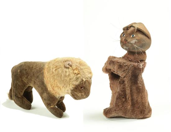 Appraisal: LION TOY AND CAT PUPPET American late th-early th century