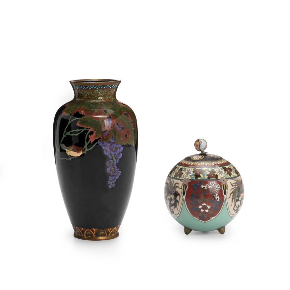 Appraisal: Two Japanese cloisonn items th Century Comprising a Japanese cloisonne