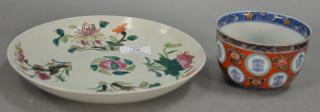 Appraisal: Two Oriental porcelain pieces including porcelain peach dish marked on