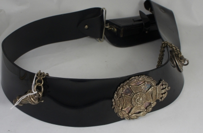 Appraisal: A Riflemans dress Belt with Waterloo badge Whistle etc