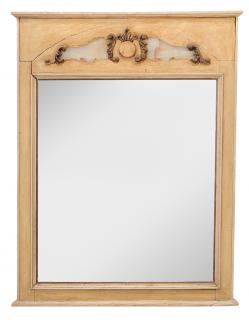 Appraisal: Swedish Baroque Style Carved Painted and Stone Inset Mirror th