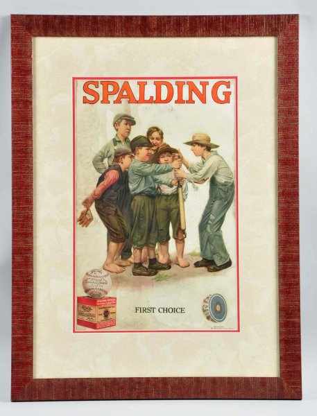 Appraisal: Spalding First Choice Baseball Sign Description Great early paper lithographed