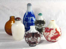 Appraisal: A mixed lot comprising six Oriental snuff bottles