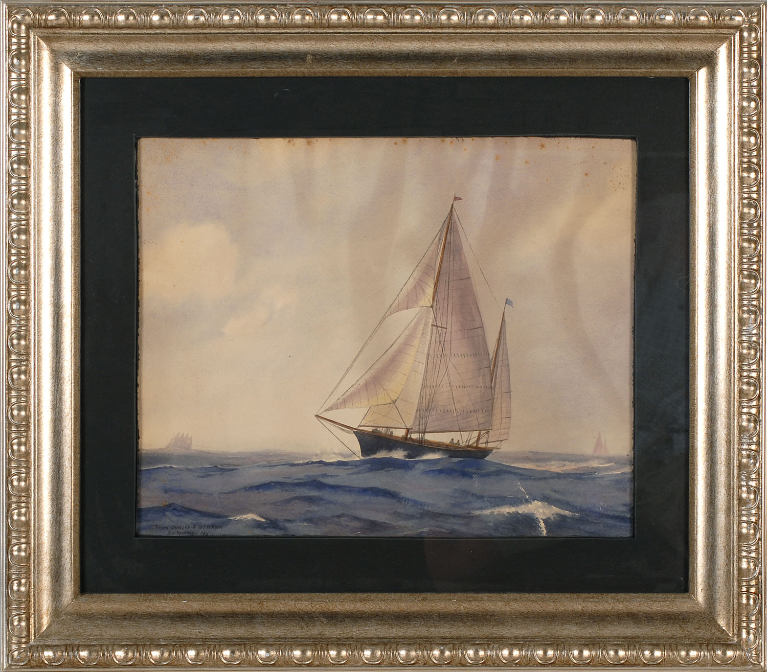 Appraisal: FRAMED WATERCOLOR CHARLES ROBERT PATTERSON American - Ship at sea