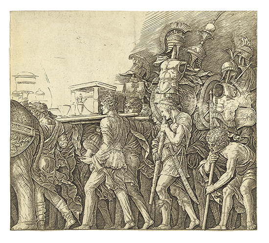 Appraisal: ANDREA MANTEGNA school of Triumph of Caesar Soldiers Carrying Trophies