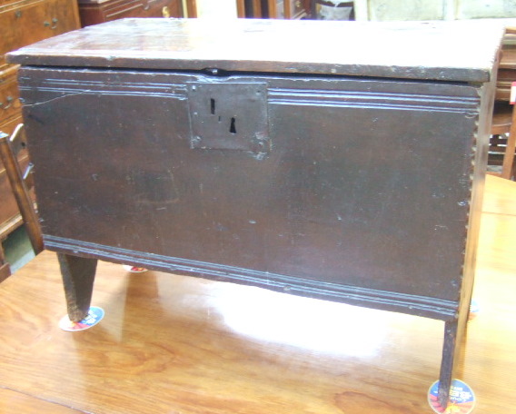 Appraisal: A th century oak five plank coffer with chip work