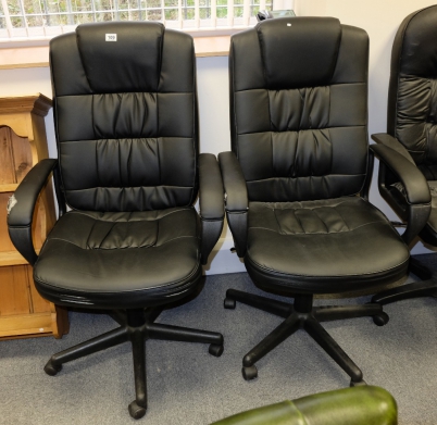 Appraisal: Pair high back revolving office armchairs