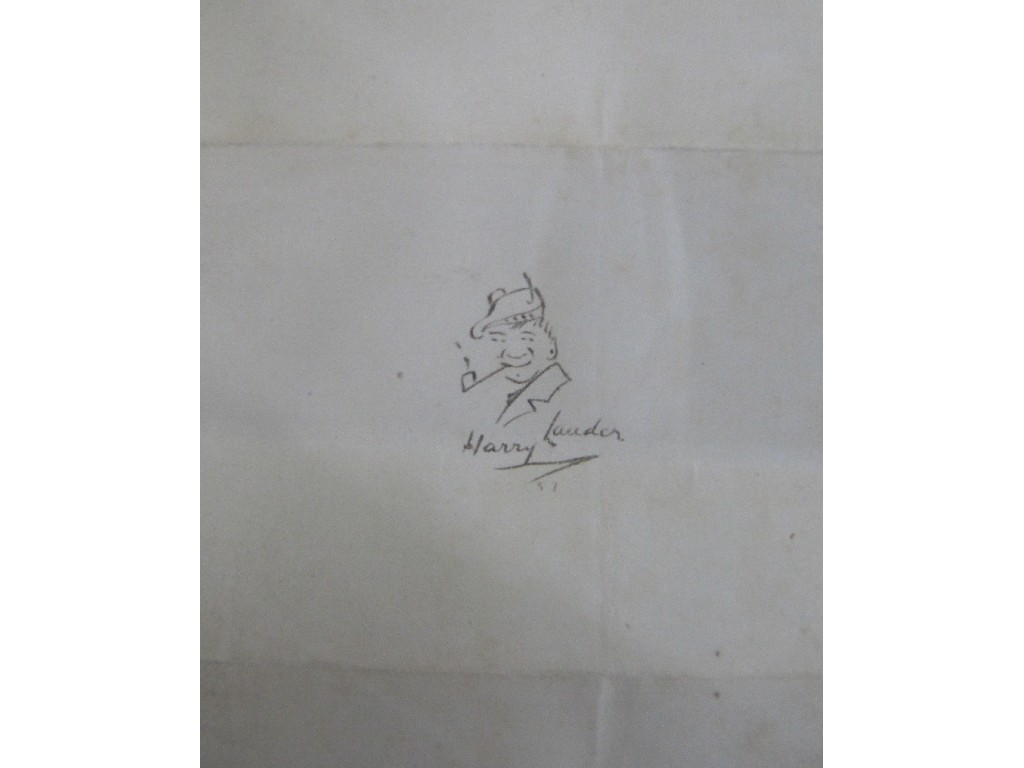 Appraisal: Small pencil self-portrait by Harry Lauder