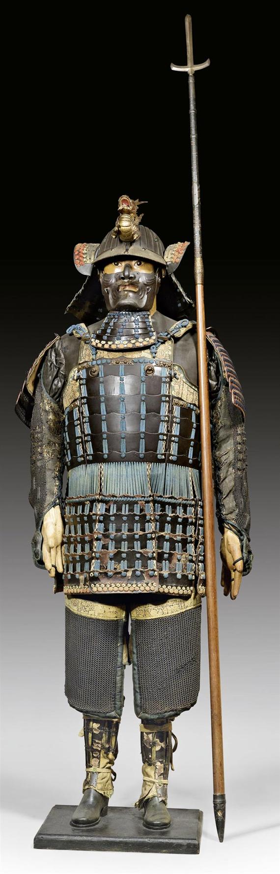 Appraisal: A SAMURAI SUIT OF ARMOUR AND A LANCE Japan Meiji