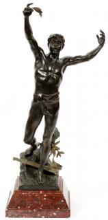 Appraisal: FRENCH PATINATED BRONZE SCULPTURE LATE TH C FRENCH PATINATED BRONZE