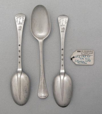 Appraisal: A set of three George I Scottish spoons with chamfered