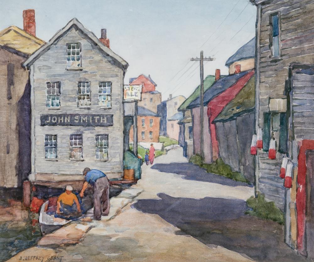 Appraisal: JAMES JEFFREY GRANT American - A Gloucester Street watercolor on