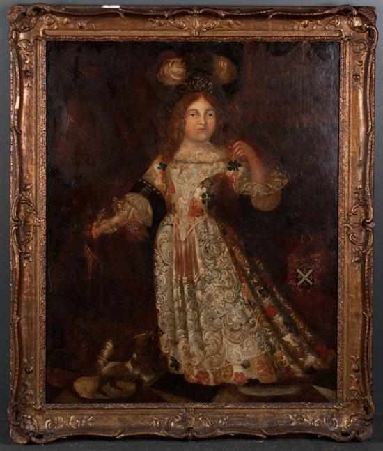 Appraisal: Spanish School early th century Portrait of a Girl Holding