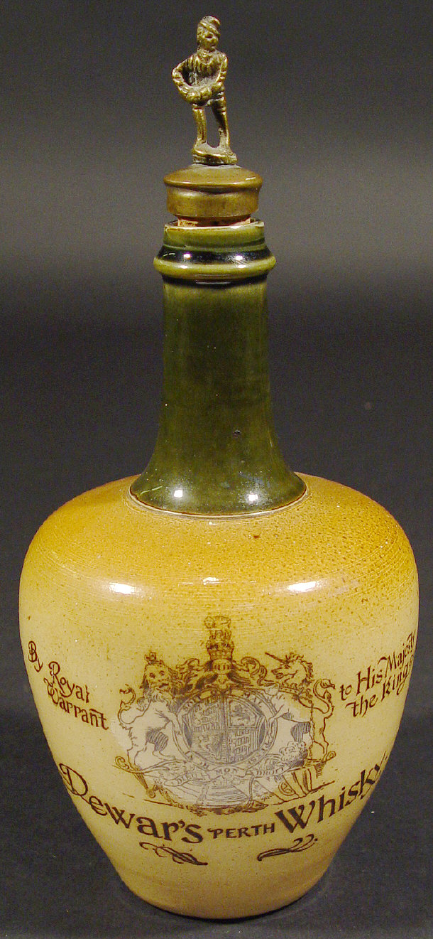 Appraisal: Royal Doulton stoneware Dewars Whisky decanter with black printed advertising