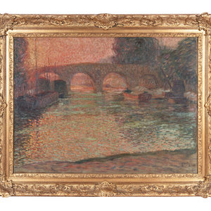 Appraisal: Alexandre-Paul Canu French th th century Bridge over the Seine