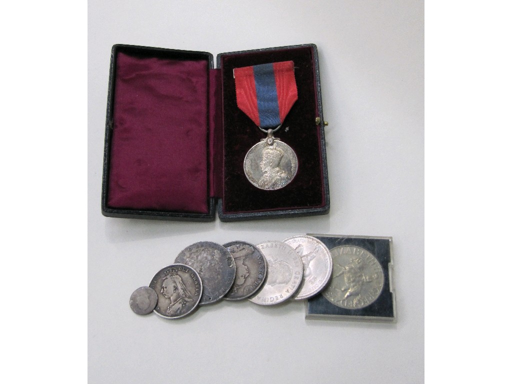 Appraisal: Lot comprising George V imperial service medal to Henry Allan