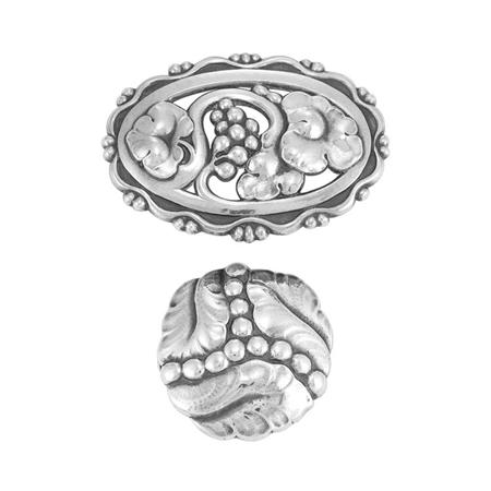 Appraisal: Two Sterling Silver Brooches Georg Jensen Estimate -