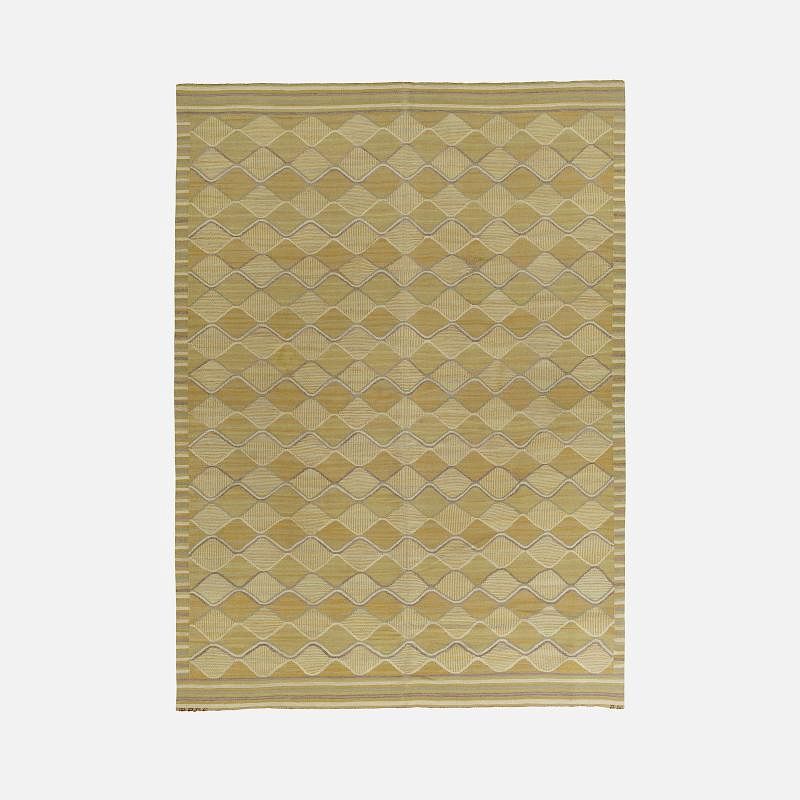 Appraisal: Barbro Nilsson Spattan tapestry weave carpet Barbro Nilsson Spattan tapestry