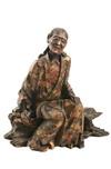 Appraisal: SCULPTURE - Japanese Wood Carving th c depicting a seated