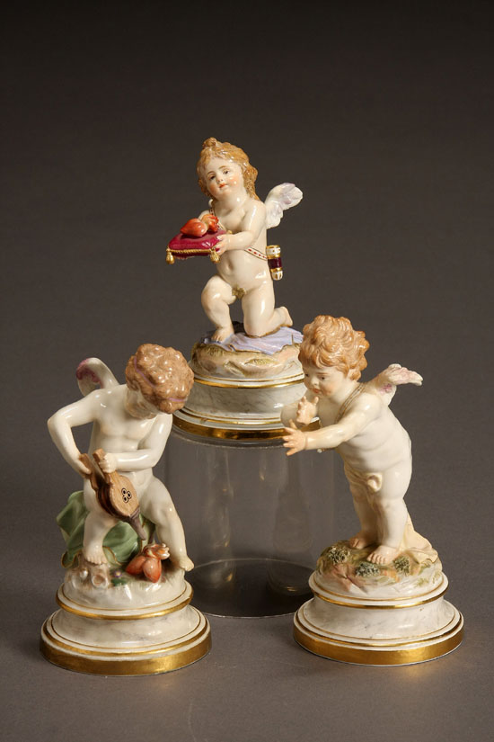 Appraisal: Lot Property of Various Owners Three Meissen Figures of Putti