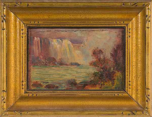 Appraisal: Waterfall by Owen Staples Oil on Canvas Owen Staples American