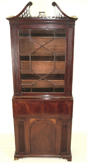 Appraisal: A George III mahogany secretaire bookcase circa and later elements