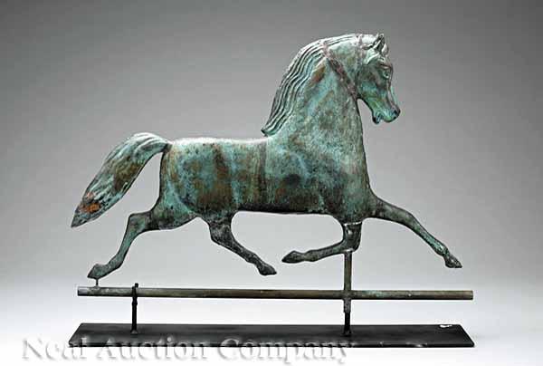 Appraisal: An Antique American Molded Copper Trotting Horse Weathervane th c