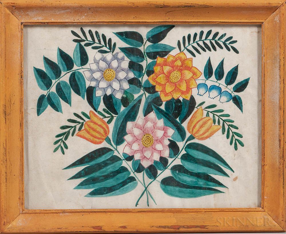 Appraisal: American School Mid- th Century Floral Bouquet American School Mid-