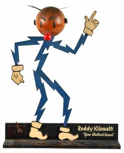 Appraisal: Wooden Reddy Kilowatt Store Display Description s Pressed paper head