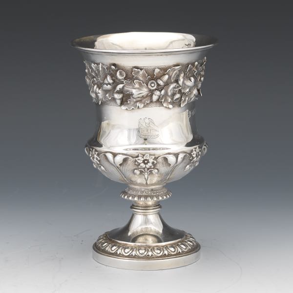 Appraisal: ENGLISH GEORGE III STERLING SILVER CAMPANA TROPHY DUCAL ARMORIAL CUP