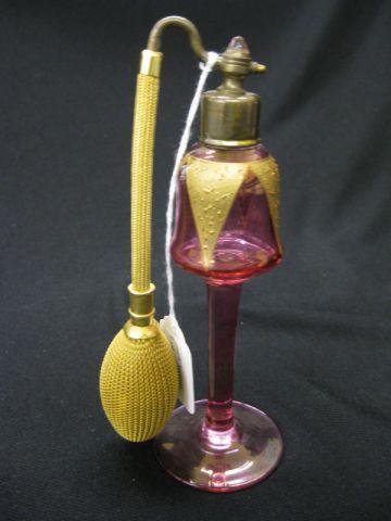 Appraisal: Cranberry Art Glass Atomizer gold trim excellent