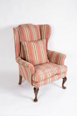 Appraisal: An th Century style wingback armchair