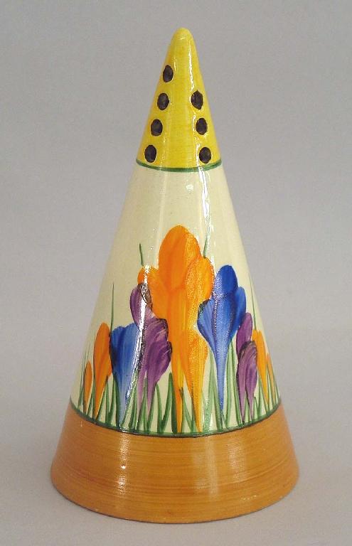 Appraisal: Autumn Crocus' Bizarre conical sugar sifter high