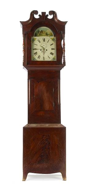 Appraisal: An early Victorian mahogany tall case clock with the arched