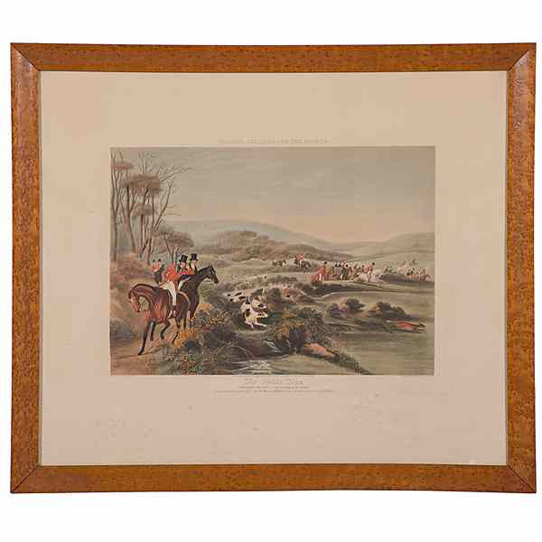 Appraisal: English Fox Hunt Lithograph The Noble Tips A hand-colored lithograph