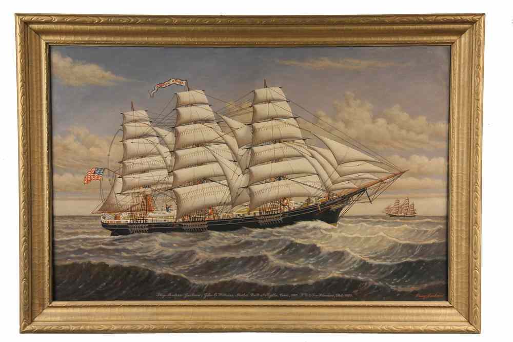 Appraisal: OOC - 'Clipper Ship Andrew Jackson' by Percy Sanborn Maine