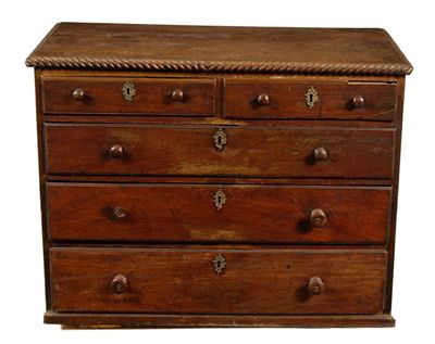 Appraisal: A mahogany chest with an applied nulled edge above two