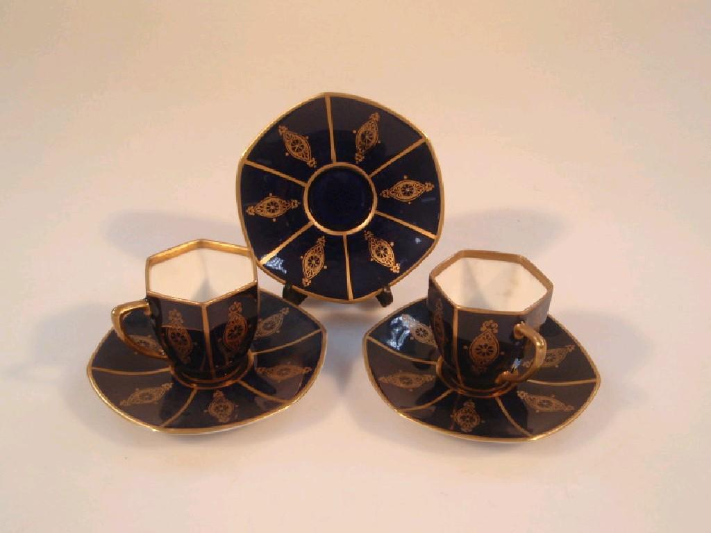 Appraisal: A Fraureuth porcelain tea service comprising twelve hexagonal shaped cups