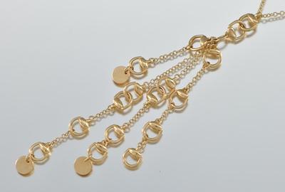 Appraisal: A New k Gold Gucci Necklace in Box k yellow