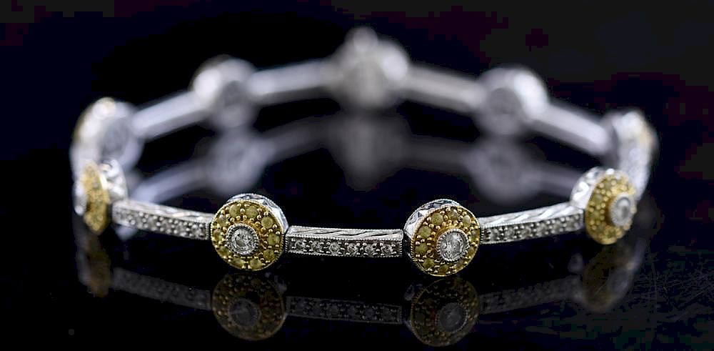 Appraisal: k white gold and diamond bracelet k white gold and