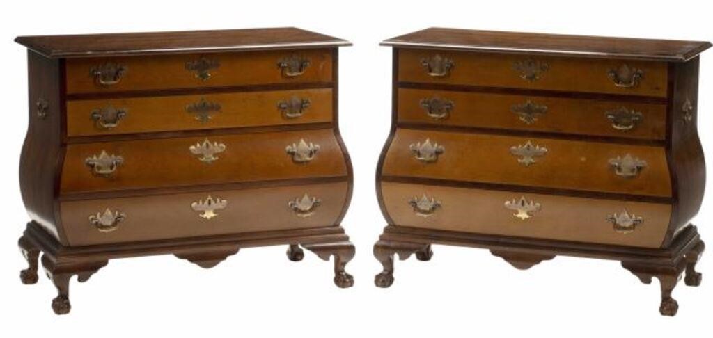 Appraisal: pair Chippendale style mahogany commodes approx h w d